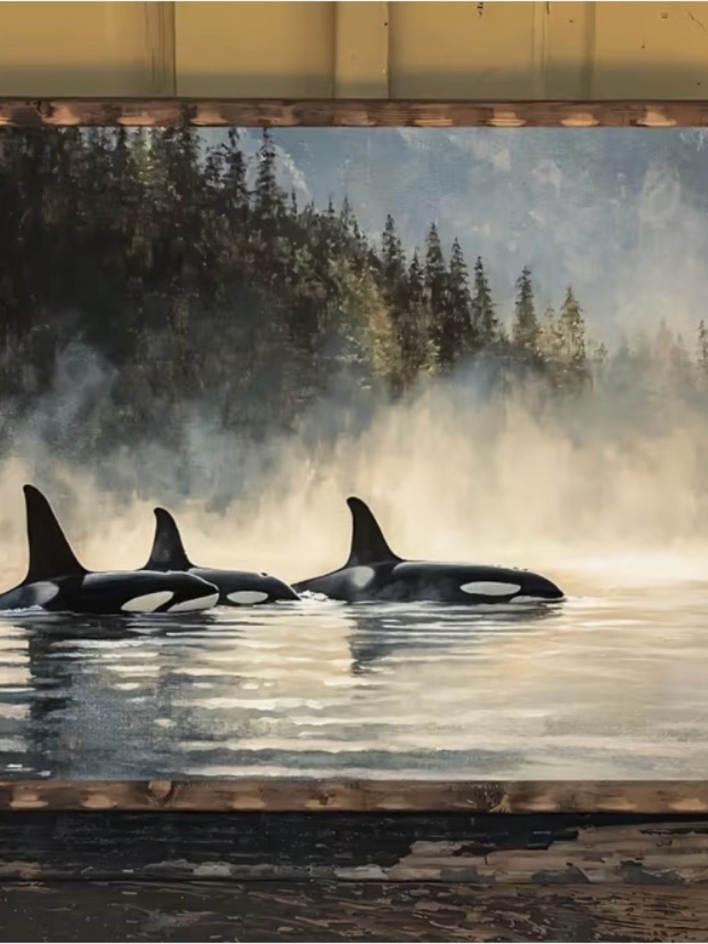 Orca Trio Coastal Canvas Wall Art -